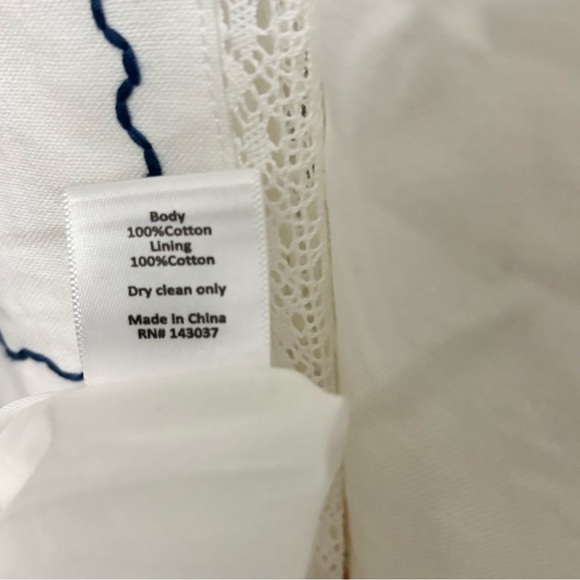 Hunter Bell Midi Dress Stefy Embroidered White Cotton Floral NWT 6 - Picture 12 of 14